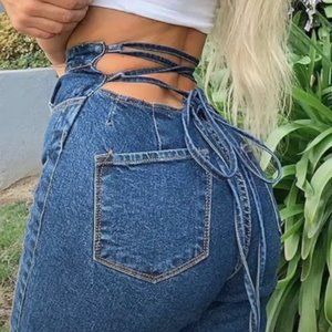 Fashion Nova Tie Up Jeans